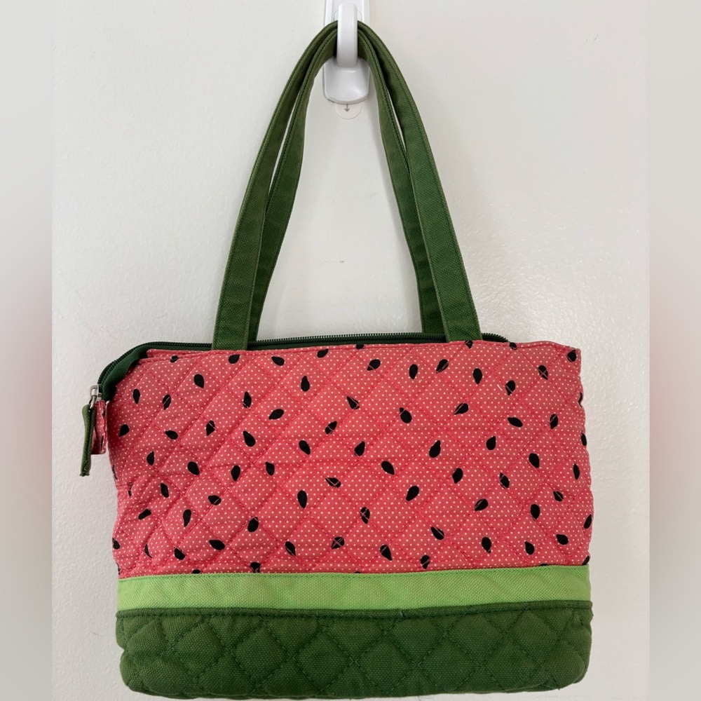 Vintage Longaberger Watermelon Hand Bag Purse Summer Tote - Picture 8 of 10